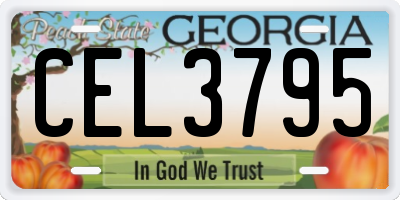 GA license plate CEL3795