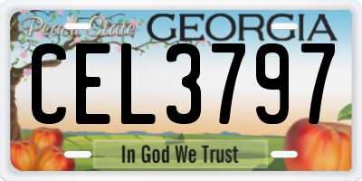 GA license plate CEL3797
