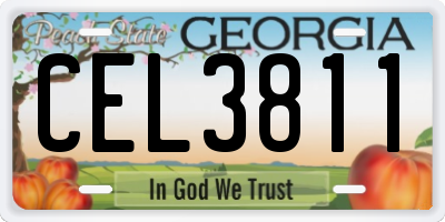 GA license plate CEL3811