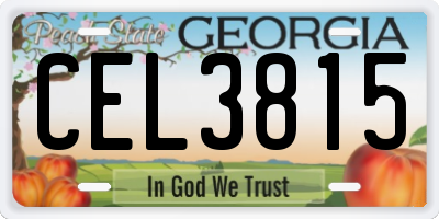 GA license plate CEL3815