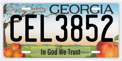 GA license plate CEL3852