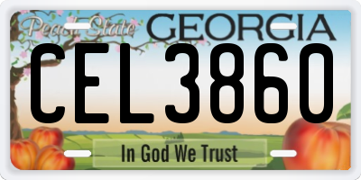 GA license plate CEL3860