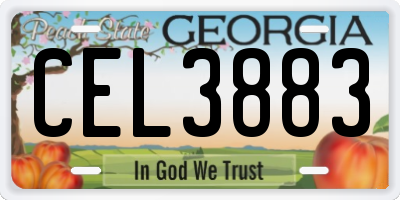 GA license plate CEL3883