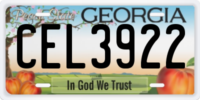 GA license plate CEL3922
