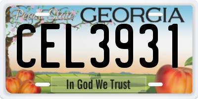 GA license plate CEL3931