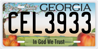 GA license plate CEL3933