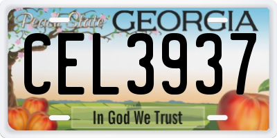GA license plate CEL3937