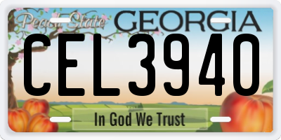 GA license plate CEL3940