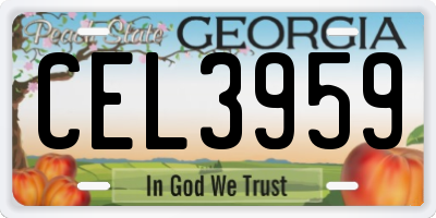 GA license plate CEL3959