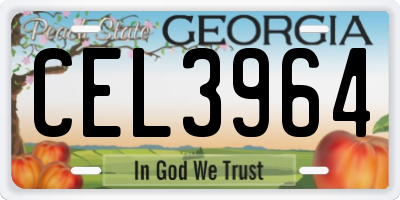 GA license plate CEL3964
