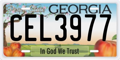 GA license plate CEL3977