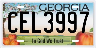 GA license plate CEL3997