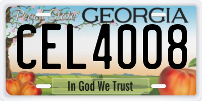 GA license plate CEL4008