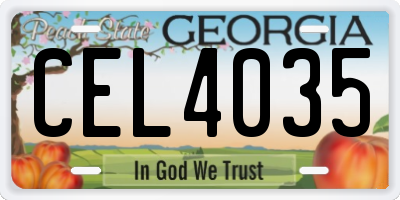 GA license plate CEL4035