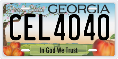 GA license plate CEL4040