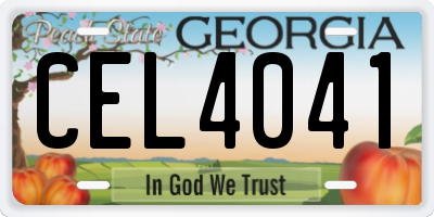 GA license plate CEL4041