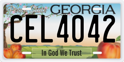 GA license plate CEL4042