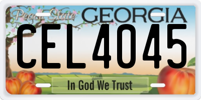 GA license plate CEL4045