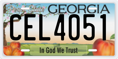 GA license plate CEL4051