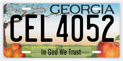 GA license plate CEL4052