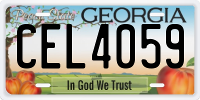 GA license plate CEL4059