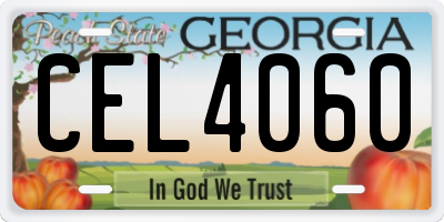 GA license plate CEL4060