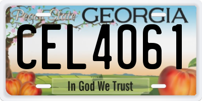 GA license plate CEL4061