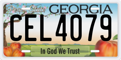 GA license plate CEL4079