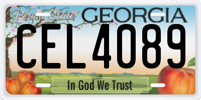 GA license plate CEL4089