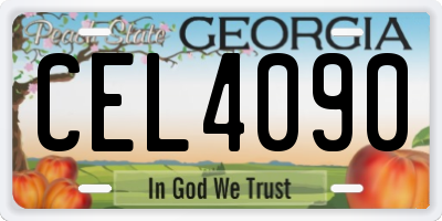 GA license plate CEL4090