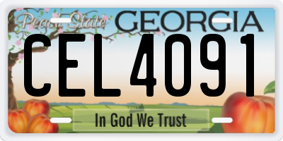 GA license plate CEL4091