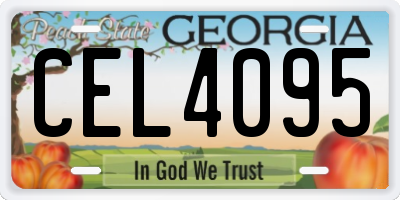 GA license plate CEL4095