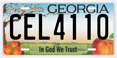 GA license plate CEL4110