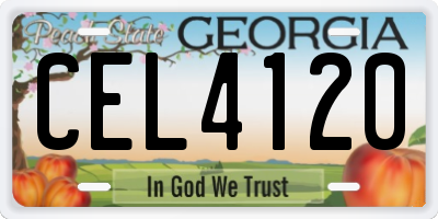 GA license plate CEL4120