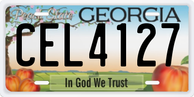 GA license plate CEL4127