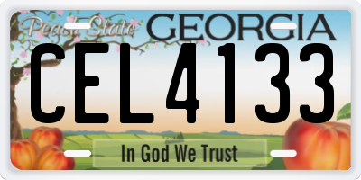 GA license plate CEL4133