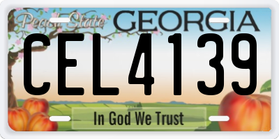 GA license plate CEL4139