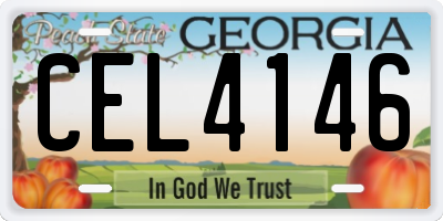 GA license plate CEL4146