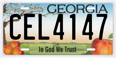 GA license plate CEL4147
