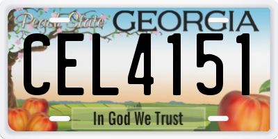 GA license plate CEL4151