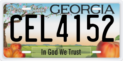 GA license plate CEL4152