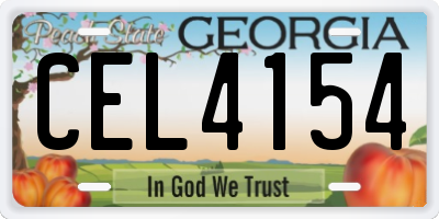 GA license plate CEL4154