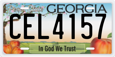 GA license plate CEL4157