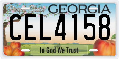 GA license plate CEL4158