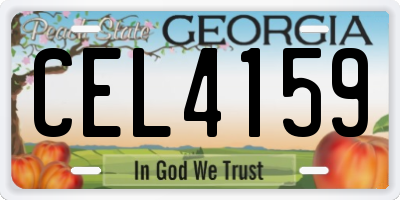 GA license plate CEL4159