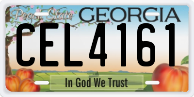 GA license plate CEL4161