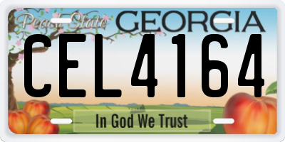 GA license plate CEL4164