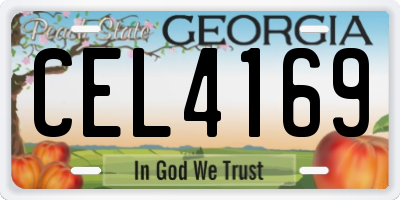 GA license plate CEL4169