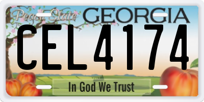 GA license plate CEL4174