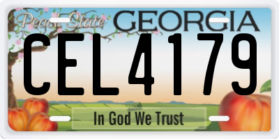 GA license plate CEL4179